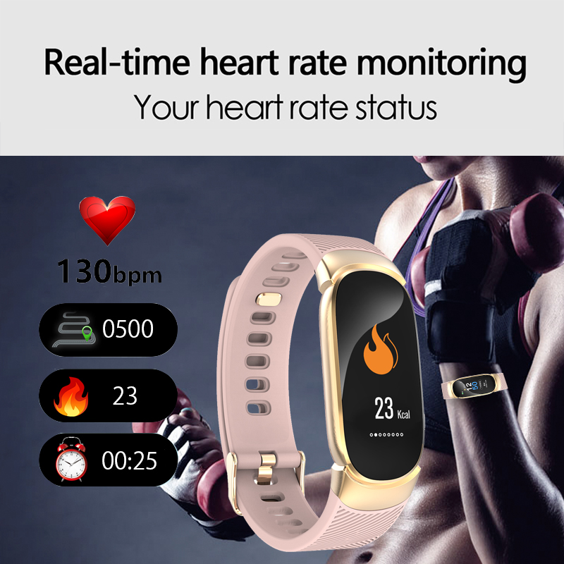 LIGE Women Sport Smart Bracelet Men LED Waterproof SmartWatch Heart Rate Blood Pressure Pedometer Clock Watch For Android iOS