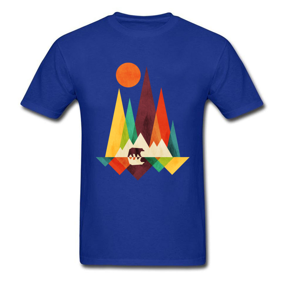 Round Collar Mountain Bear 100% Cotton Fabric Men Top T-shirts 3D Printed Short Sleeve Tops Shirt Company Summer Tee Shirt