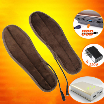 1 Pair USB Heated Shoe Insoles Foot Warmer Winter Outdoor Shoes Pad Comfort Sports USB Charging Washable Insoles Sock Pad Mat