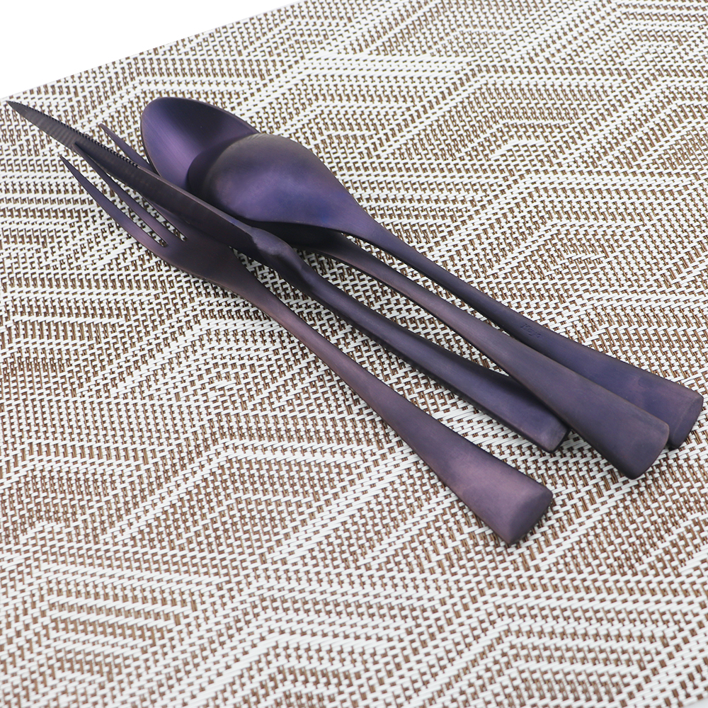 Purple Restaurant Reusable Dinnerware Set High Quality Metal Flatware Set Stainless Steel Kitchen Tableware Knife Fork Spoon Set