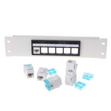 2020 New RJ45 CAT6 6 Ports Patch Panel Frame With RJ45 Keyston Module Jack Connector