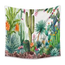 Green Cactus Tapestry Summer Succulents Wall Decor Tropical Landscape Wall Hanging Tapestries Picnic Blanket Wall Cloth