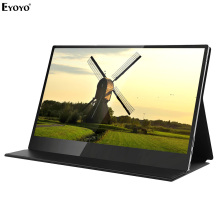 Eyoyo Touch Screen HDR Portable Monitor 4K UHD 3840x2160 IPS 15.6" Display Gaming monitor Rechargeable Battery with Leather Case