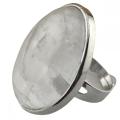 Gemstone Oval Shape Ring Natural Stone Crystal Irregular 25x30MM Quartz Stackable Fashion Ring Handmade Vintage Charm Rings