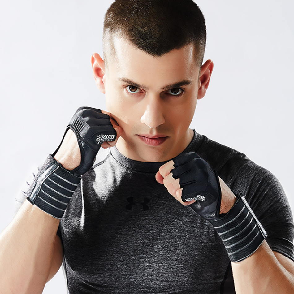Crossfit Gym Fitness Gloves Adjustable Four Half Finger Women Men Workout Weightlifting Bodybuilding Hand Wrist Protector
