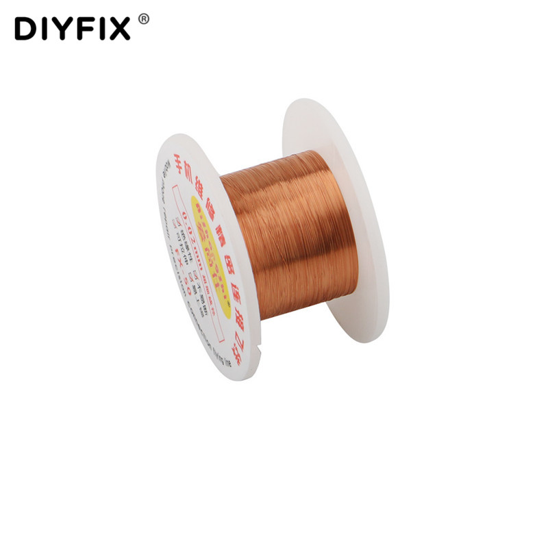 DIYFIX 1Pc 0.02mm 50m PCB Link Wire Soldering Wire Copper Jump Line for iPhone CellPhone Chip Welding Maintenance Repair Tools