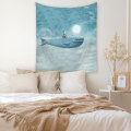 Ocean Style Tapestry Wall Hanging Whale Print Decorative Bedroom Wall Carpet Home Decor Polyester Living Room Tapestry