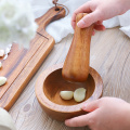 Manual Acacia Wooden Mortar Pestle Grinding Bowl Set Garlic Press Ginger Crush Pot Spice Grinder Mortar Pestle Set Kitchen Tool