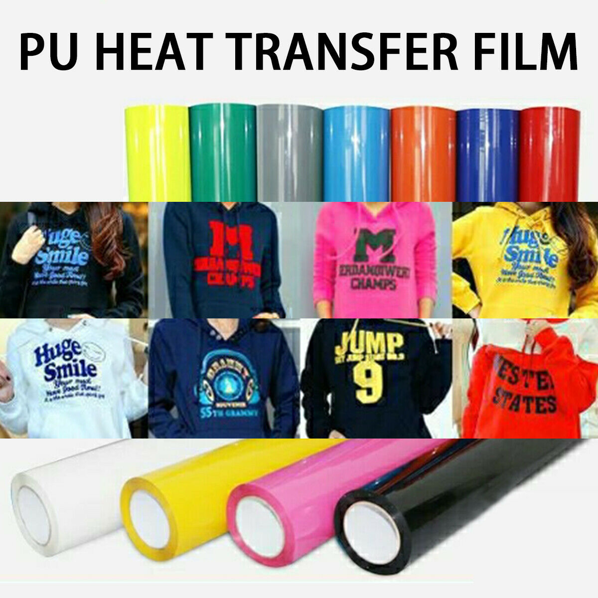 PU Heat Transfer Vinyl Iron-on T-Shirt Textiles Cricut Film Heat Press Vinyl Roll HTV Printing Clothing for Cricut Cameo DIY