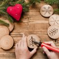 Natural Wood Slices Craft Wood Kit with Hole Wooden Circles Tree Slices for Arts and Crafts Christmas Ornaments DIY Crafts