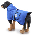 Bathrobe for Dogs Super Absorbent Dog Bathing Suit with 2 Pockets Fast Drying Microfiber Hooded Bath Towel with Belt Blue XS-XL
