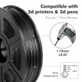 Flexible 3D Black Printer Filament desiccant TPU plastic filament 1.75mm 0.5KG with children intelligent