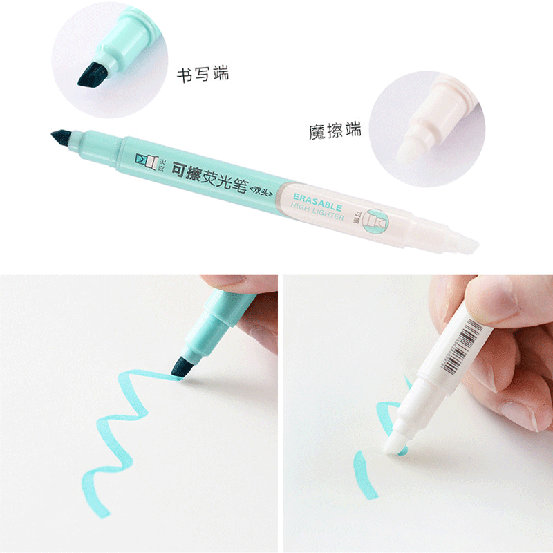 6 pcs/pack Striking Highlighters Practical Erasable Art Markers Fluorescent Color Pen Fine Liner School Office Stationery