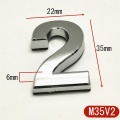 2pcs/Pack 35mm ABS Self Adhesive Door Number Sign Number Apartment Hotel Office Door Address Street Number Stickers Plate Sign