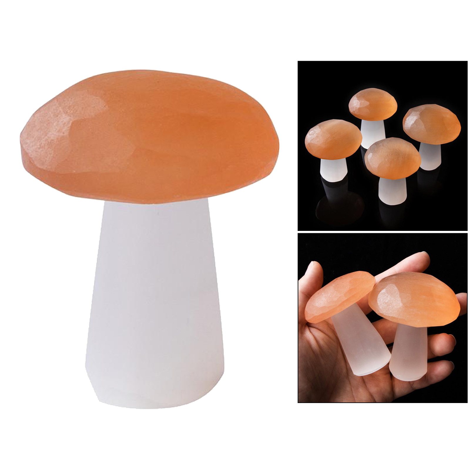 Selenite Quartz Carved Mushroom Natural Crystal Stone Great for Home Office Decoration Selenite Polished Mushroom