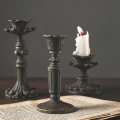 1Pc Antique Candlestick Resin Candle Accessory Retro Candle Holder French Candle Sconce Nostalgic Candlestick Home Decor Gifts