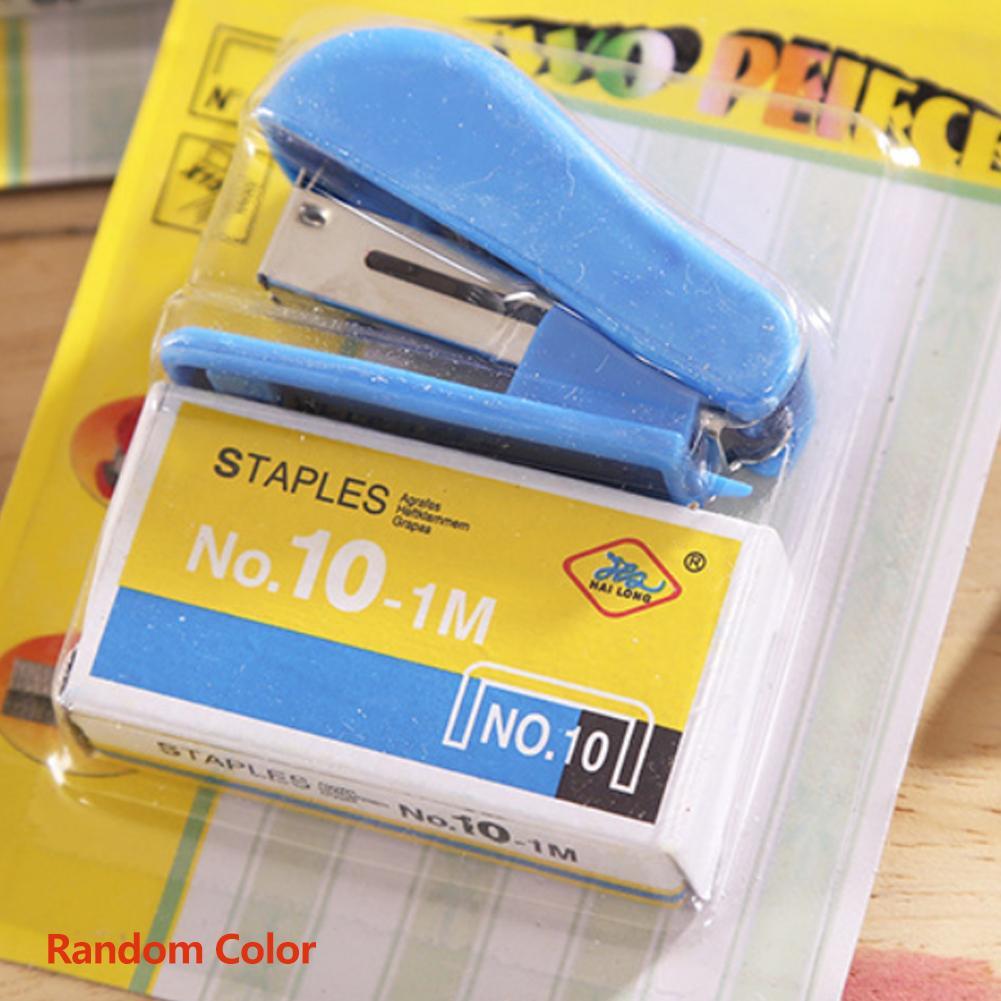 1 Pc Portable Kawaii Super Mini Stapler Useful Mini Stationery Set Office Random Small Stapler Binding Color Staples W6I3