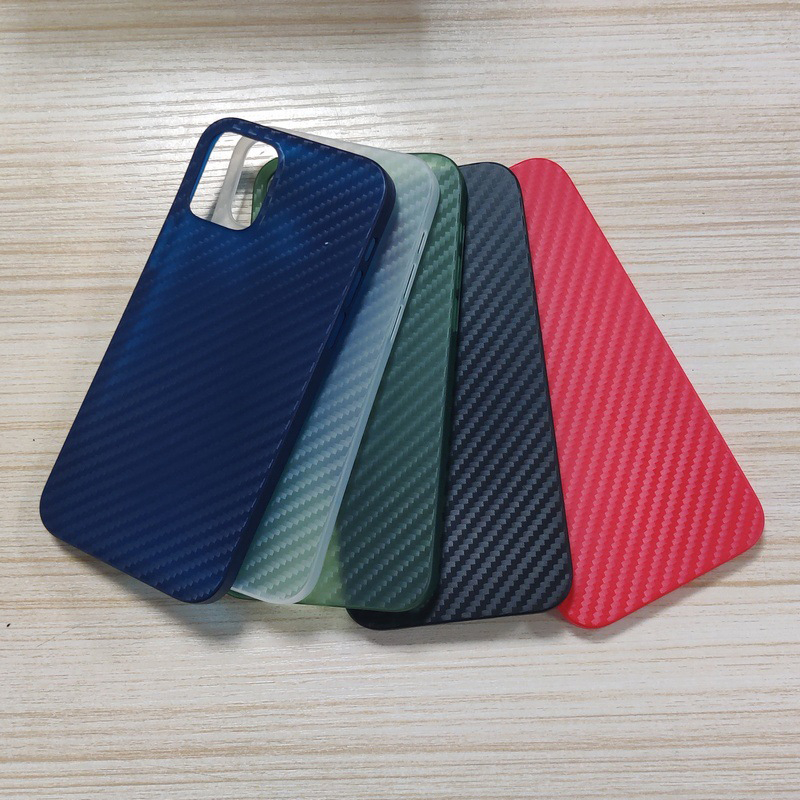 Transparent Case Frosted Phone Case For Apple Waterproof Light PP Carbon Fiber Grain Protective Shell For IPhone 12 Mini Pro Max