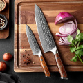 XINZUO 2PCS Knife Set with Ironwood Handle VG10 Damascus Steel Blade Utility Chef`s `Knives Cooking Tools Kitchen Cutter Sets