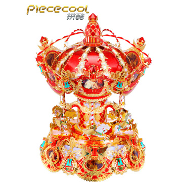 Piececool 3D Metal Puzzle MERRY GO AROUND Music Box model kits DIY Laser Assemble Jigsaw Toy Desktop decoration GIFT For Adult