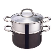 Black food steamer pot steam pot for cooking