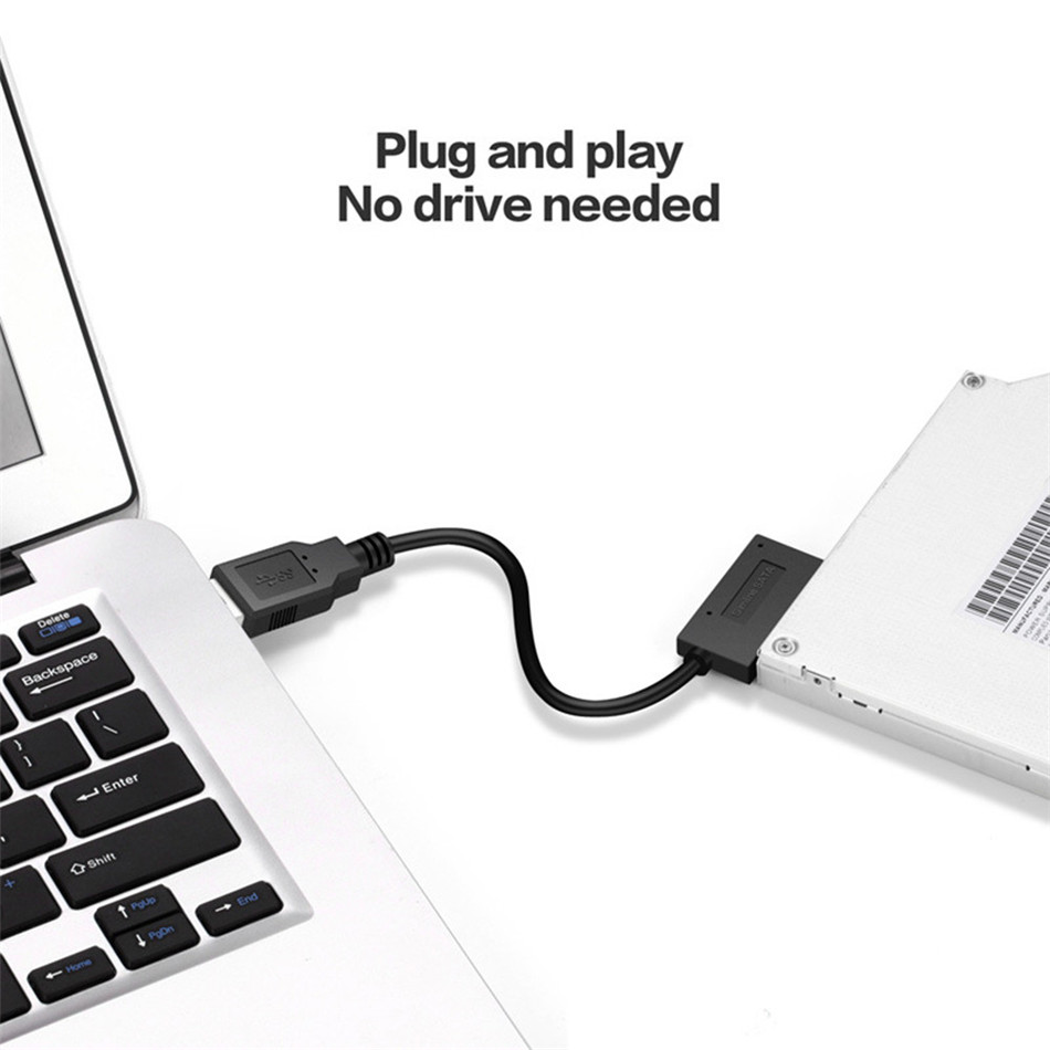 35CM USB 2.0 To Mini Sata II 7+6 13Pin Adapter SATA To USB 2.0 Converter Cable For Notebook Optical Drive Line For HDD Drive