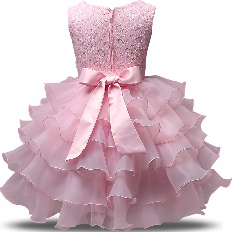 Fancy Floral Ball Gown Tutu One Year Birthday Dress Girls Kids Dresses Party Evening Formal Costume Children Flower Kid Clothing