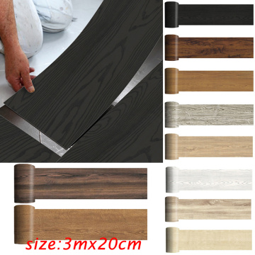 20*300cm PVC bedroom floor renovation stickers black wood texture stickers home wall decoration stickers