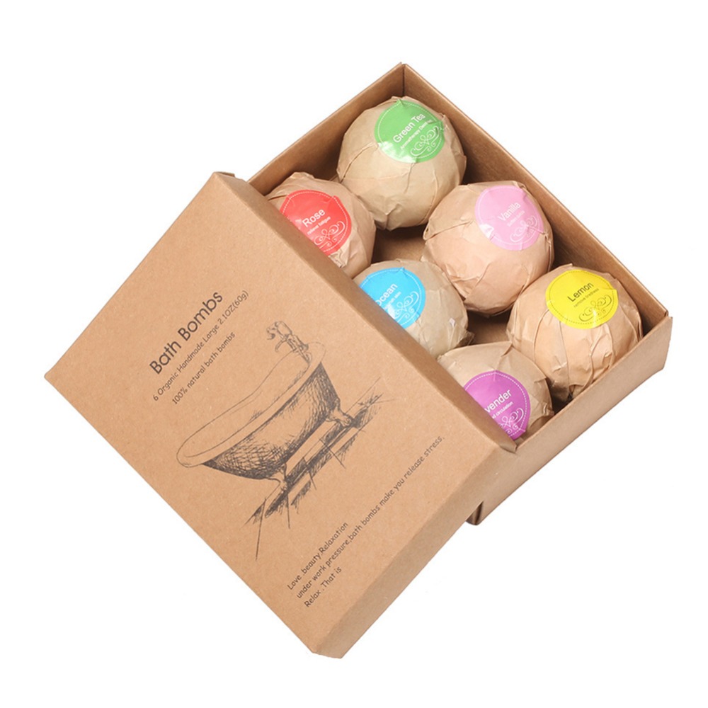 6pcs Bath Bomb Skin Whitening Bath Salt Moisturizing Bath Bombs Ball Natural Bubble Bath Bomb Set Bath Salt Ball Gift Set Spa