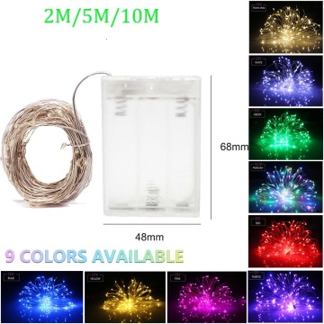 2-10M Garland Fairy Lights Decorative LED Lights String Battery operated Wedding Window Decoration For Christmas Party New Year