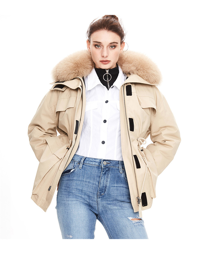 Winter Clothing Ladies Solid Color Loose Parka Jacket
