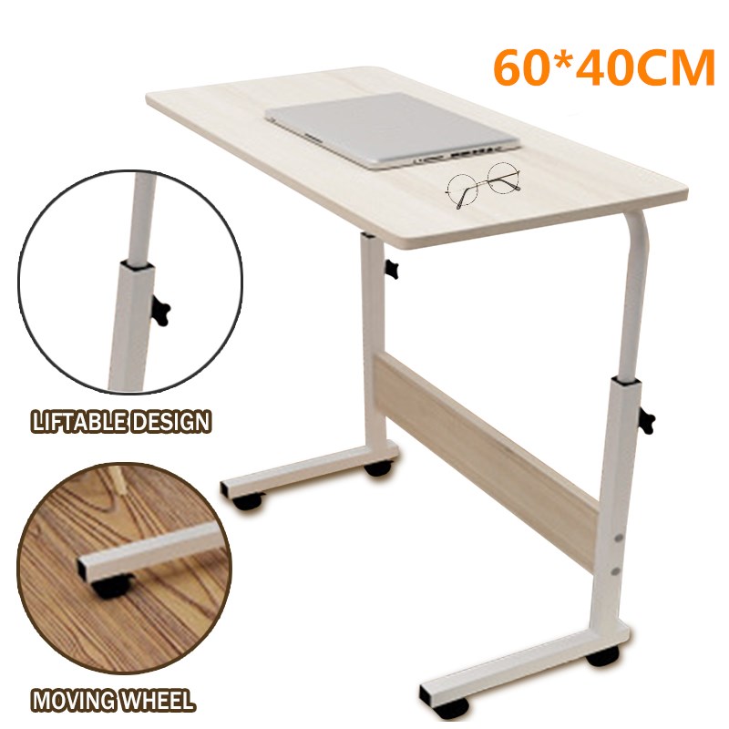 Laptop Cart Rolling Desk Mobile Stand Portable Caster Cart Bed Side Overbed Table Workstation Computer Desk with Lockable Caster