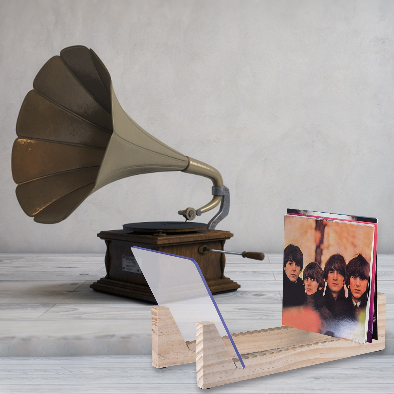 Vinyl Record Storage Holder CD Display Stand Home Office Desk Decoration Rack Display Your Singles And LPs Holds Up To 25 Albums