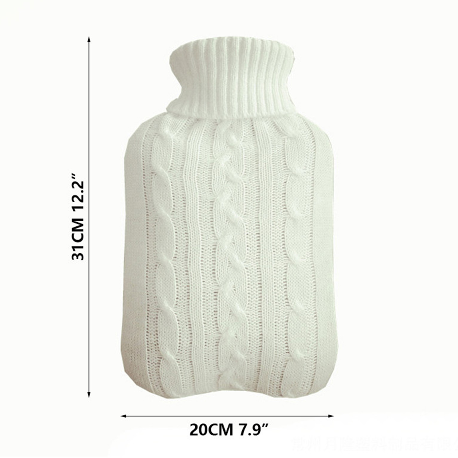 2000ml Acrylic Fiber Hot Water Bottle Knitted Cover Solid Color Water-filled Bag Cloth Cover Hand Warm Pouch Protective Cover