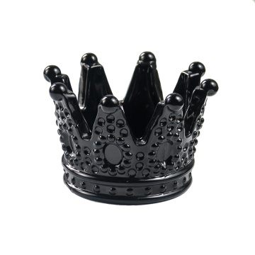 Ashtray Transparent Black Crown Glass Cigar Ashtray Smoking Accessory Tobacco Cigar Tray Candle Holders for Home Decor Gifts