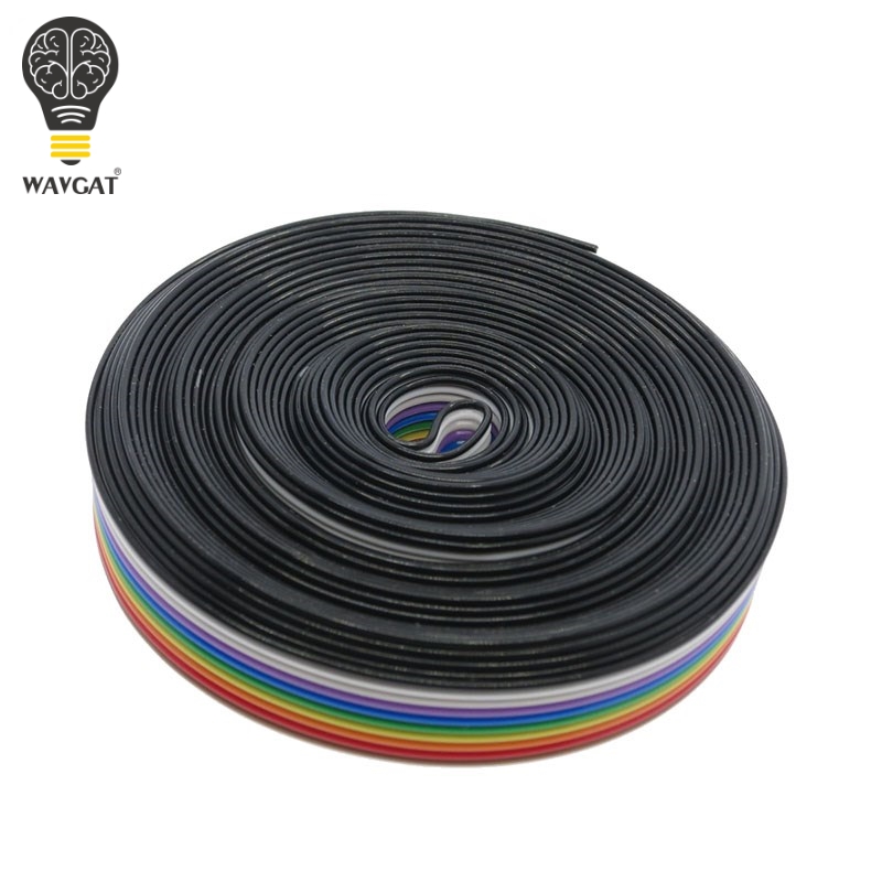 1 meter 1.27mm Spacing Pitch10 WAY 10P Flat Color Rainbow Ribbon Cable Wiring Wire For PCB DIY 10 Way Pin