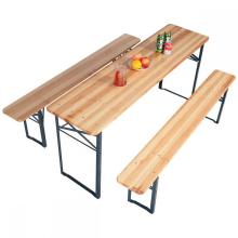 Foldable Wooden Table Set with Bench
