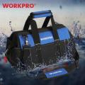 WORKPRO Tool Bag 14/15/16" Heavy Duty Tool Storage Bag Large Capacity Tool Organizer Multi Bag Men Crossbody Bag for Tools