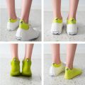 5 Pairs Women Girls Cartoon Avocado Embroidery Ankle Short Socks Bright Green Low Cut Summer Casual Cotton Invisible Hosiery