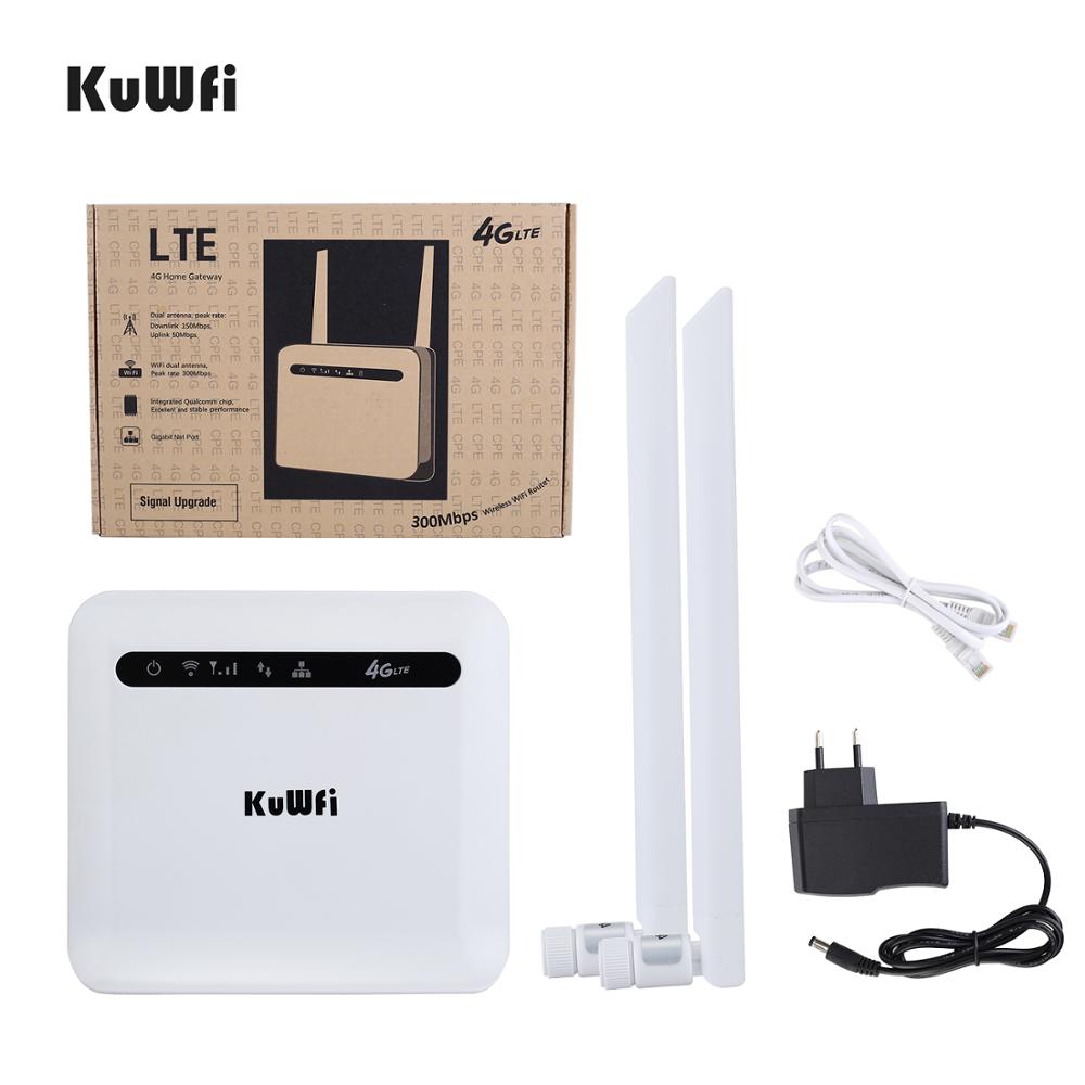 KuWFi 4G LTE Router Dual Band 750Mbps 3G/4G SIM Card Router Unlocked 4G FDD/TDD With RJ45 Lan Port Support 32 Wifi Users