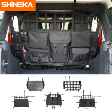 SHINEKA Stowing Tidying For Jeep Wrangler JK JL JT 4-Door Car Seat Back Storage Bag Trunk Accessories For Jeep Wrangler JK JL JT