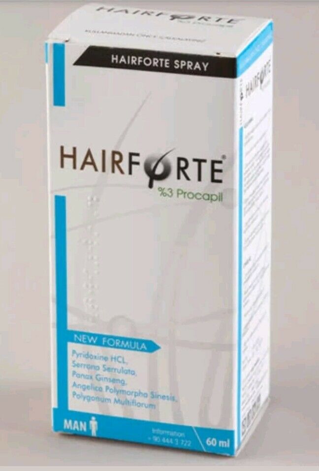 HAIRFORTE MEN %3 PROCAPIL BEST HAIR LOSS & DHT BLOCKER SPRAY 60ml. E.D. 2021