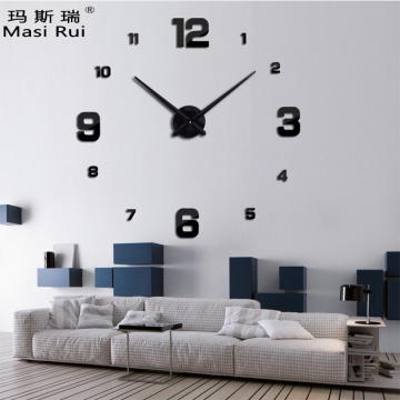 2019 new arrival 3d real big wall clock modern design rushed Quartz clocks fashion watches mirror sticker diy living room decor