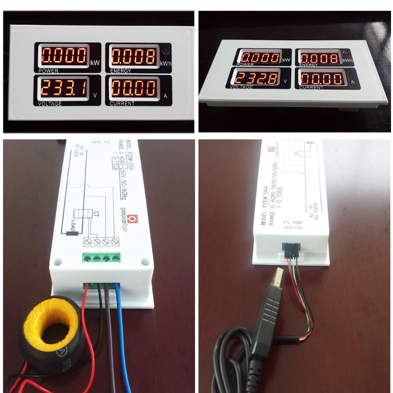Fashion 4in1 Digital Ammeter Voltmeter Watt Power Energy Meter AC 80-260V 100A PZEM-004