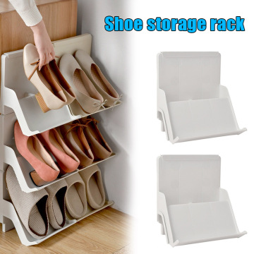2pcs Nordic Style Shoe Rack Multi-layer Assembly Vertical Dust-proof Plastic Shoe Storage Shelf Shoes Organizer PI669