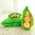 25CM Cute Plush Toys Pods Pea Shape Soft Stuffed Dolls Pea Shape Plant Doll Pillow Toy Boys Girls Gift Fun Toys for Kids Gift