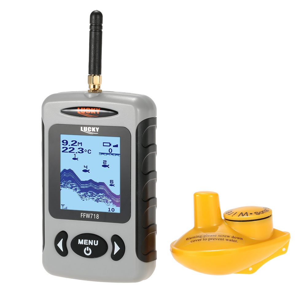 Lucky FFW718 Wireless Fish Finder 45M/135FT Depth River Transducer Sensor Depth Sonar #B4 for Fishing Sonar Alarm De Pesca