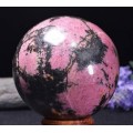 Natural Large Pink And Black Rhodonite Crystal Sphere/Pink Rhodonite Stone