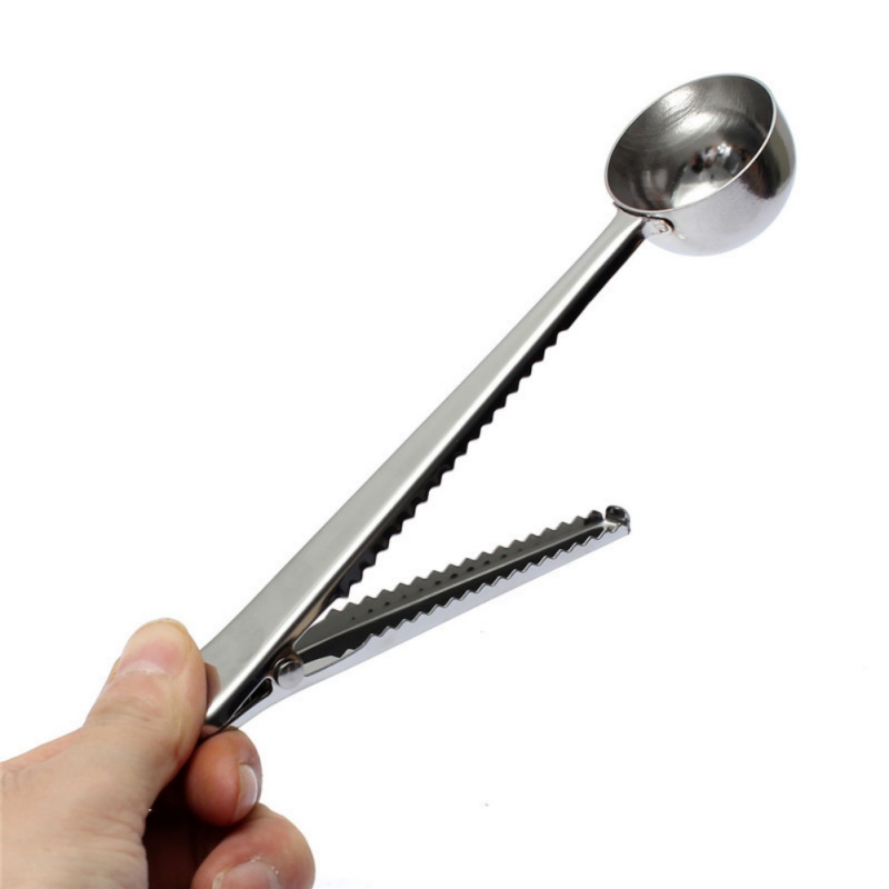 Multifunction Kitchen Supplies Tea Coffee Measuring Cup Coffee Scoop Spoon Coffee Scoop With Clip Stainless Steel