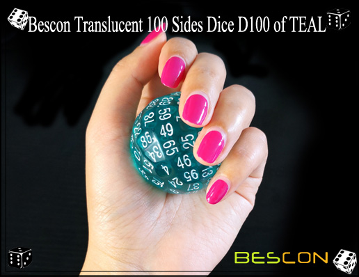 Bescon Translucent 100 Sides Dice D100 of TEAL-5